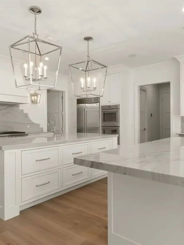 Custom farmhouse kitchen with wood accents