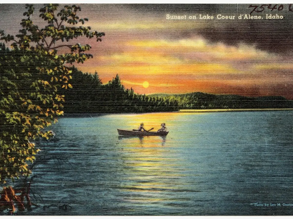 Sunset over Lake Coeur d'Alene in Kootenai County, Idaho