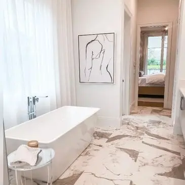 Modern bathroom with walk-in shower